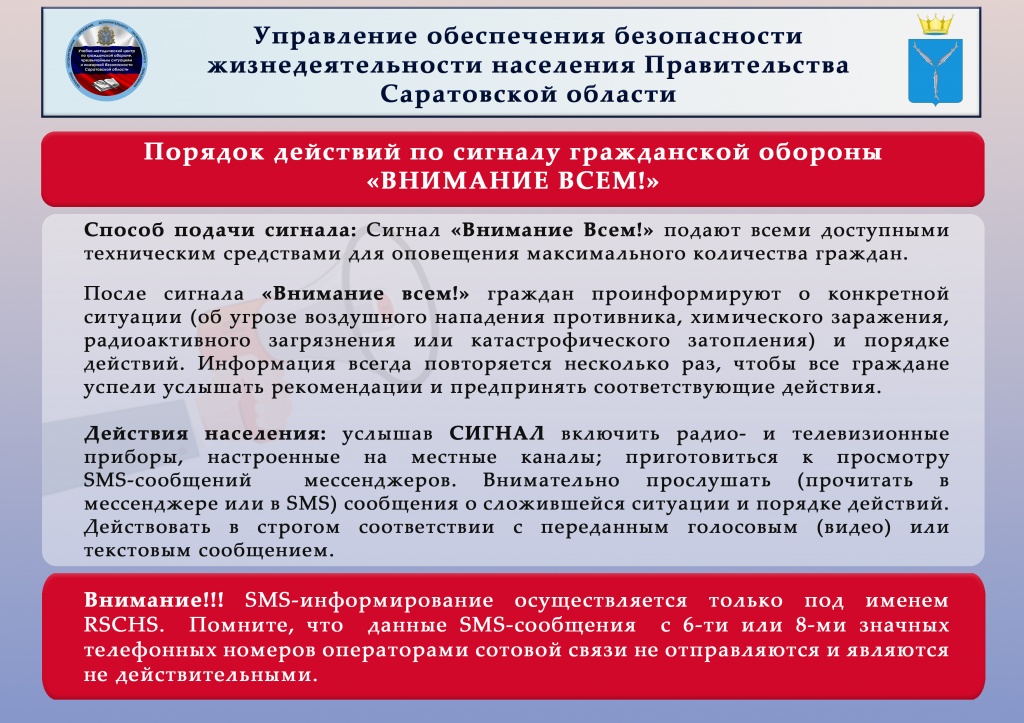  Порядок действий по сигналу гражданской обороны «Внимание всем!»